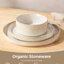 GBHOME Stoneware Dinnerware Sets for 4, 12 Pieces Plates and Bowls Set