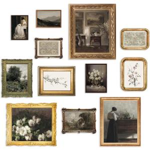 KBKBART Vintage Wall Art Prints - French Country Retro Countryside Landscape Canvas Painting, Classical Vintage Prints, Rustic Farmhouse Decor Wall Art for Bathroom, Bedroom, Living Room - Unframed