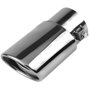 GAOLAOSY Stainless Steel Car Exhaust Tail Pipe Tip, 2.5" Inlet 3.3" Outlet Chrome-Plated Finish Tailpipe Exhaust Tip, Adjustable Car Modification Tail Throat Tail Pipe for Most Cars (Silver, Straight)