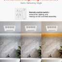 VEVOR Bathroom Exhaust Fan with Light and Heater, 80-90-110 CFM 1500W Bathroom Vent, 1.5 Sones Low-Noise, Premium DC Motor Ceiling Fan for Laundry Room, Storage Room, Home Ventilation, White