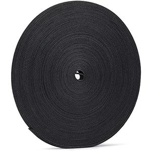 1/2 inch Reusable Fastening Tape Cable Ties Double-Sided Hook-and-Loop Cable Management Tape (Black 25 Yards)