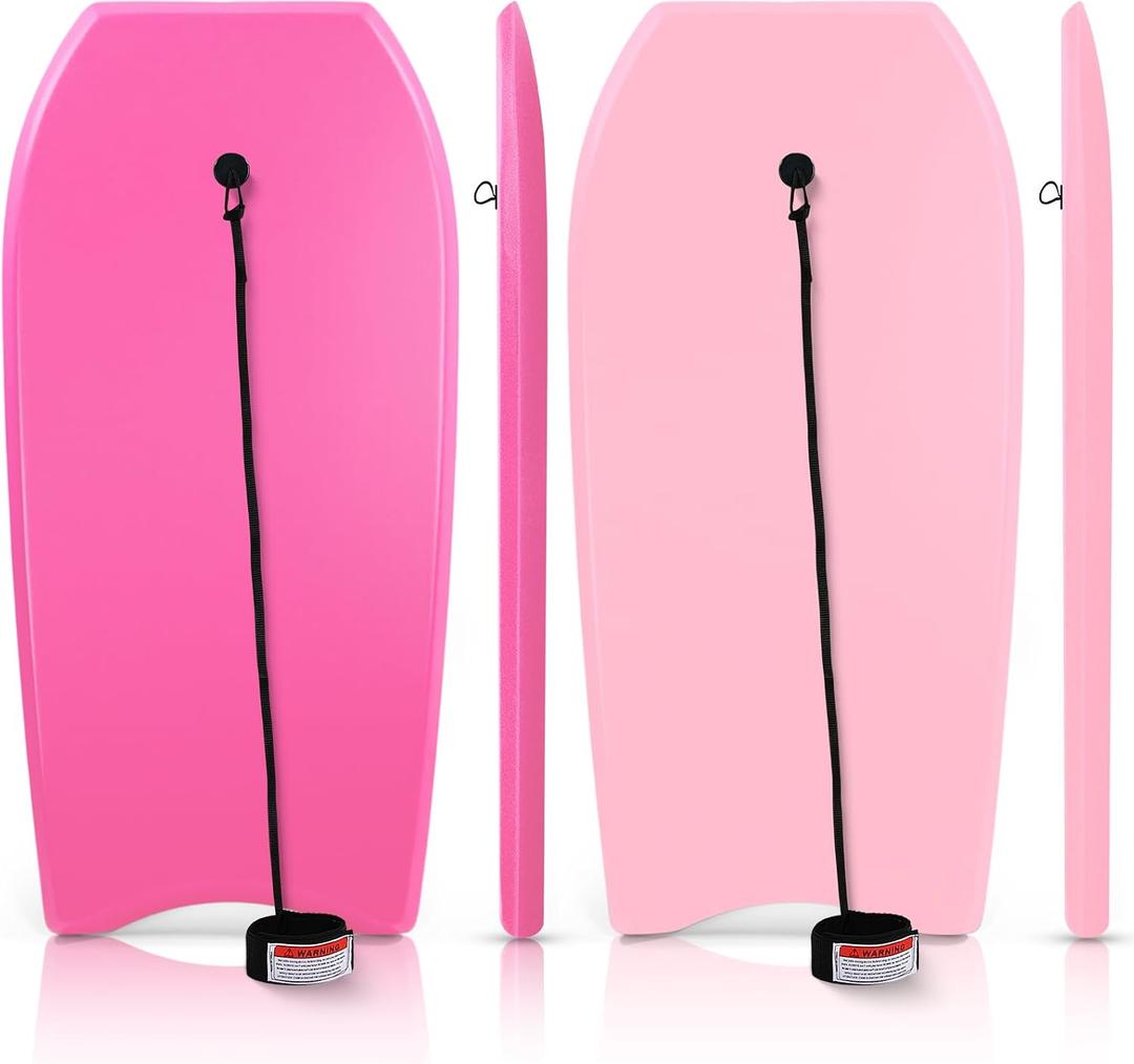 MiniInflat 2 Pack Bodyboard for Beach Lightweight Surfboards with EPS Core Pool Skim Boards with Rope Surfing Body Board for Adults Surfing Beach Lake Pool Water Parks, 41 Inch