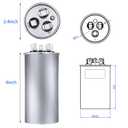 50/5 MFD uF 370/440V CBB65 Dual Run Round Capacitor for AC Motor, HVAC Capacitor, Air Conditioner Replacement, Heat Pump, Fan Start, Condenser Straight Cool, UL Listed
