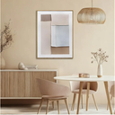 LEVERUP Beige Canvas Artwork Abstract Wall Art Geometry Photo Wall Posters Painting Picture Modern 24×32 Inch for Living Room Dining Room Office Poster for Room