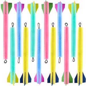 ArtCreativity Jumbo Foam Finger Rockets, Pack of 12, Slingshot Flying Rocket Launchers in Assorted Colors, Fun Summer Outdoor Toys, Party Favors for Kids