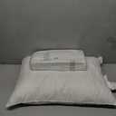 zibroges Goose Feather Pillows Queen Size Pack of 2 - Hotel Down Bed Pillow for Sleeping, Soft 600 Thread Count Cotton Cover, Fluffy Support Surround Fill Polyester for Side, Stomach, Back Sleepers