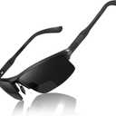 SKYOAK Sports Bifocal Reading Sunglasses Men Wrap Around UV 400 Protection Aluminum Frame Glasses Spring Hinge Semi Rimless Sun Readers Built In Driving/Running/Fishing Black, 2.5