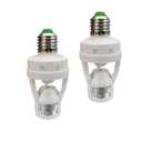 Motion Activated Light Socket,E26 Motion Security Light Bulb Socket Indoor for Front Door Porch Garage Basement Hallway Closet (2 Pack)