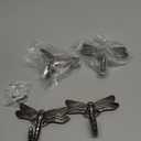 Dragonfly Hooks Wall Mounted Cloak Rack, Animal Heavy Duty Vintage Decorative Hooks, Indoor Outdoor Universal Cloak Rack Hooks for Coat Towel Robe Clothes Hats Bags Keys, Pack of 4 (Antique Silver)