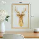 UITWMKTG Gold Animal Head Wall Decor with Metal Frame Vintage Gold Wall Decor Resin Animal Sculptures Modern Home Decor for Bedroom Wall Decoration Deer
