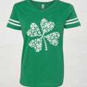 St Patricks Day Shirt for Women Irish Lucky Shamrock V-Neck Short Sleeve St Paddy's Day Tee Tops(Green, 2XL)