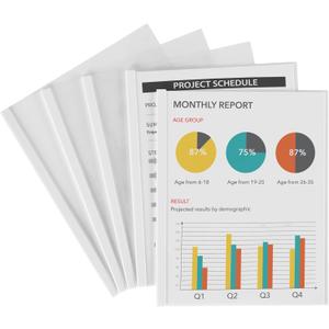 Avery Clear Report Covers with Sliding Bars, White Binding Bars, Holds up to 20 Sheets, 50 Report Covers (47710)
