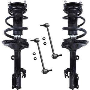 Detroit Axle - Front Struts Sway Bars for Toyota Highlander Lexus RX330 RX350 RX400h Complete 2 Ready Struts w/Coil Springs Assembly + 2 Front Sway Bar Links Replacement Suspension Kit