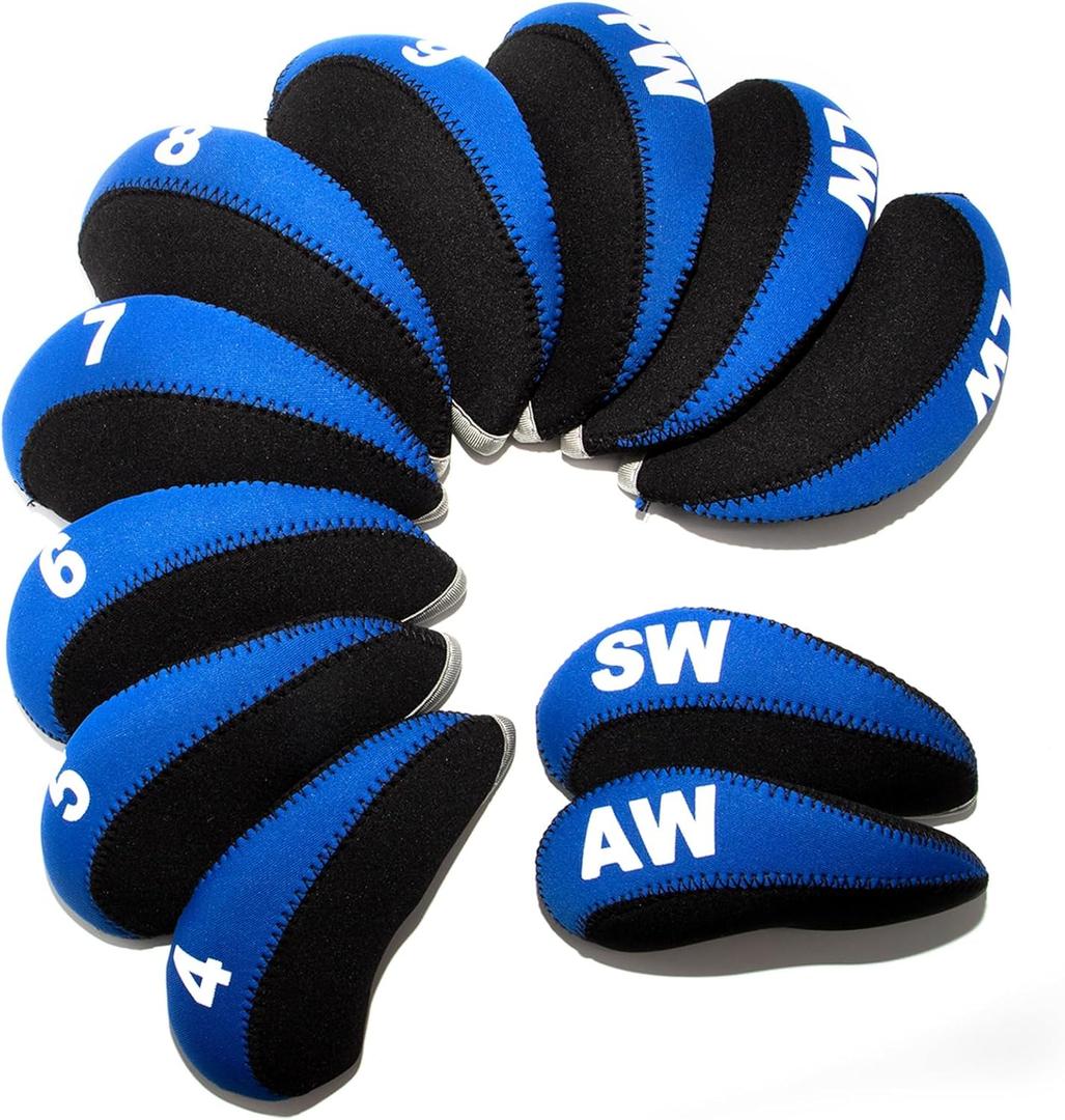 Golf Iron Covers,Golf Iron Head Covers Neoprene Golf Iron Covers Set 4PCS Golf Iron Headcovers,Golf Club Head Covers for Iron Club Fit All Brands Titleist,Callaway,Taylormade