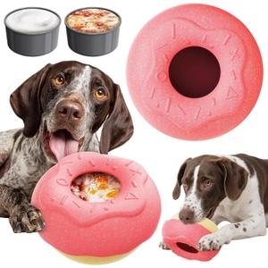 Dog Toys for Aggressive Chewers, Dog Enrichment Toys, Anxiety Relief for Dogs Toy, Indestructible Frozen Treat Toy National Pet Day Gifts for Large Dogs Peanut Butter Reduces Anxiety, Donut