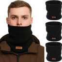 3 Pcs Winter Neck Warmers for Men & Women, Cozy Fleece Lined Neck Gaiter, Sturdy Knit Constructed Scarf for Skiing, Running, and Cycling, 8.7 x 9.8 in