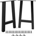 Metal Table Legs, Black Set of 2, 28H x 16W, 28 IN