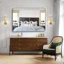 KOCUUY Black Bathroom Mirror 55"x40", Large Vanity Mirror with Rounded Corner, Metal Black Frame with Mordern Design for Bathroom, Living Room, Entryway, Hang Horizontal/Vertical