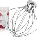 K45WW 6 Wire Whip Attachment for KitchenAid 4.5 5 Quart Tilt-Head Stand Mixer, Dishwasher Safe, Stainless Steel Whisk for Kitchen Aid Mixer Accessory Replacement Parts