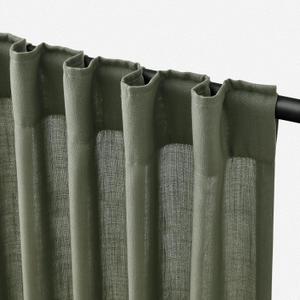 Olive Green Linen Curtains 84 inch Length 2 Panels Set Modern Farmhouse Living Room Drapes Light Filtering Rod Pocket Back Tab Filtering Privacy Semi Sheer Curtain 84 inches Long