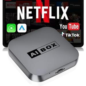 Wireless CarPlay/Android Auto Adapter with Netflix & YouTube, Upgraded Car Play Wireless Adapter for iPhone 8+& Android 11.0+, Plug & Play Dongle for Car, Smart AI Box Only for Cars with Wired CarPlay