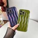 Caseative for iPhone 16 Pro Case,Water Ripple Pattern Curly Wave Frame Soft Phone Case (Wine Red)