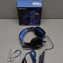 BENGOO G9000 Stereo Gaming Headset for PS4 PC Xbox One PS5 Controller, Noise Cancelling Over Ear Headphones with Mic, LED Light, 7.1 Surround Sound, Soft Memory Earmuffs for Nintendo Xbox Series X|S (Blue)