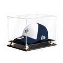 XINISS Hat Display Case Clear Acrylic Hat Display Box Assemble Baseball Cap Holder for Signed Memorabilia Cap Storage with Metal Bell Base (11x8.2x7.1 inch)