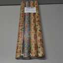 Aimyoo Kraft Christmas Wrapping Paper Set, Vintage Kids Xmas Gift Wrap Paper Rolls, Stockings Candy Canes Santa Deers Snowman Skating Shoes Designs,17 in x 16 ft per Roll