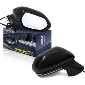 Passenger Side Power Door Mirror Compatible with Toyota Camry 2018-2024, With Heated Turn Signal Light, Blind Spot Detection Manual Folding Black 7 Pin