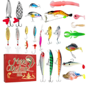 Fishing Advent Calendar 2025-24 Days of Christmas Countdown Calendar with Fishing Lures Set for Fisher Adult Men Teen Boys - Xmas Gifts for Dad Men Stocking Stuffers