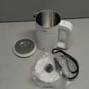 0.6L Small Electric Tea Kettle Lightweight, 20 Ounce Double Wall Hot Water Boiler Stainless Steel Auto Shut-off, 120V Portable Travel Electric Kettle Fast Boil for Tea and Coffee,White