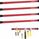 Rechabite 4 Pieces 24" Magnetic Tool Holder Strip, Red Magnet Bar, Metal Tool Organizer Rack for Garage Organization, Easy To Install in Workshop, Mounting Screws Included