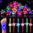 BSTDECOR Glow in The Dark Party Favors for Kids-32 Pack LED Light Up Fidget Spinner Bracelets, Birthday Gifts for Boys Girls, Treasure Box Toys Classroom Prizes Goodie Bags Stuffers