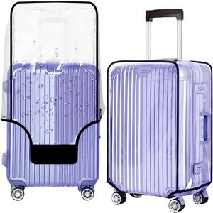 20 Inch - Clear Suitcase Cover 20/24/28/30 Inch - Waterproof Dustproof and Anti-Scratch Luggage Cover - TSA approved Suitcase Protectors (Black Trim)
