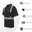 2 x TCCFCCT Reflective Shirts for Men, Safety Polo Shirt for Men Construction Work, Hi Vis Shirts for Men Reflective, Quick Drying, Night Working, PLD-Black-XXL