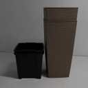 Mueller M-Resin Heavy Duty Tall Planter, Indoor/Outdoor Grande Plant, Tree, Flower Pot, 2-Piece Set, 18, Modern Design, Built-in Drainage, Mocha (18 x 9")