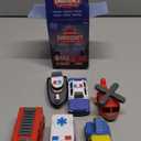 Tub Works Emergency Cars Light Up Bath Toys, 6 Pack | Water-Activated Light Up Toys Flash & Change Color | Soft, Squeezable Baby & Toddler Bath Toys | Sensory Toys with Bath Lights for Kids Bath