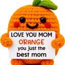 Crochet Orange Gift for Mom, Gifts for Mom, Mom Birthday Gifts, Mothers Day Gifts, Cute Keepsake Decor, I Love You Mom Gift from Daughter Son Husband