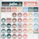 Monthly Calendar Pocket Chart for Classroom, Printed Days of The Week with Cards, Learning for Home or Kindergarten, Teacher Must Have Supplies That Fits Any School Décor (Spanish White)