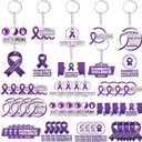 2 x Remuuly 50 Pcs Domestic Violence Awareness Month Acrylic Keychain Domestic Violence Awareness Month Festival Party Decor for Women Men