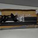 Black Wrap Around Curtain Rods for Windows 28 to 60 inch,2 Pack 5/8 inch Adjustable Wrap Around Curtain Rod, Blackout Rods for Bedroom & Outdoor