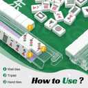 Mahjong Racks with Pushers, 4 Mah Jongg Clear Acrylic American All-in-One Tile Rack & Pusher Accessories Gifts (Transparent), 18.7 x 17.1 x 1 inches