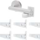 6 Packs Child Safety Door Lever Locks, No Drill Baby Proof Handle Lock with Adhesive, Easy for Adults, Fits Most Door Handles(White)