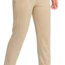 YYV Women's Golf Pants Stretch Work Ankle Pants High Waist Dress Pants with Pockets for Yoga Business Travel Casual (Beige, XXL)