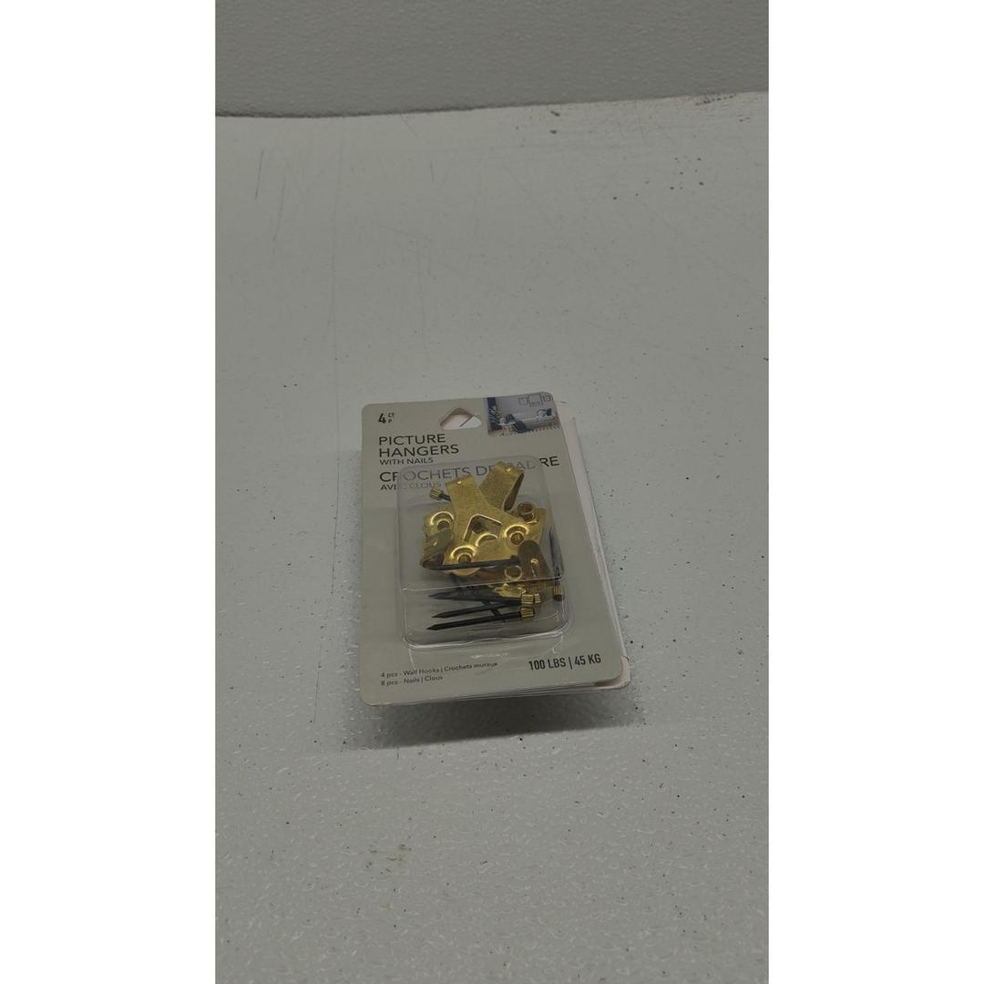 4 Pc Picture Hangers With Nails