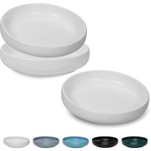 Ceramic Cat Bowls,Shallow Cat Dishes for Food and Water, 6 inch Matte Finish Wide Cat Food Bowl,Whisker Fatigue Free Pet Puppy Kitten Bowl Set of 3, Dishwasher Safe