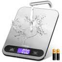 Atogou Food Scale, 33lb/ 15kg Digital Kitchen Scale with Full View LCD Display, Durable Stainless Steel Surface, for Cooking, Baking, Meal Prep Black