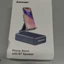 Cell Phone Stand with Wireless Bluetooth Speaker and Anti-Slip Base HD Surround Sound Perfect for Home and Outdoors with Bluetooth Speaker for Desk Compatible with iPhone/ipad/Samsung Galaxy (Black)