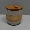 Ceramic Jar with Lid Airtight, Coffee Container Kitchen Food Storage Jars for Spice Sugar Tea Bag, Stackable Decorative Jars for Countertop, 18 fl.oz (Beige)